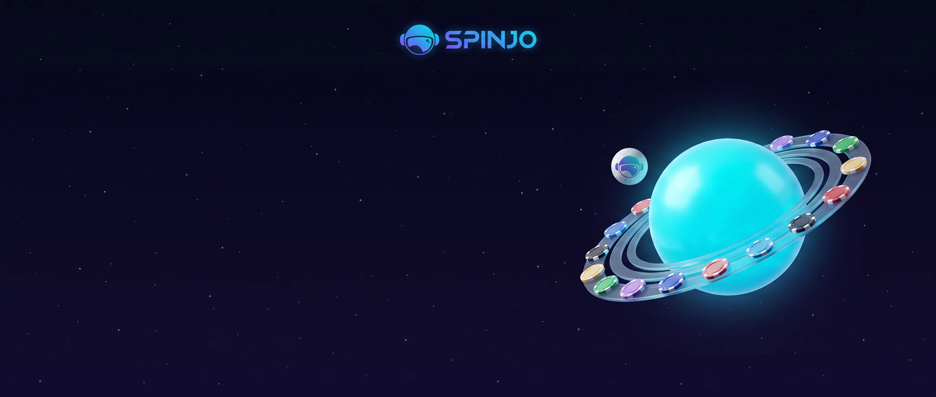 Un pianeta turchese circondato da fiches nello spazio Spinjo